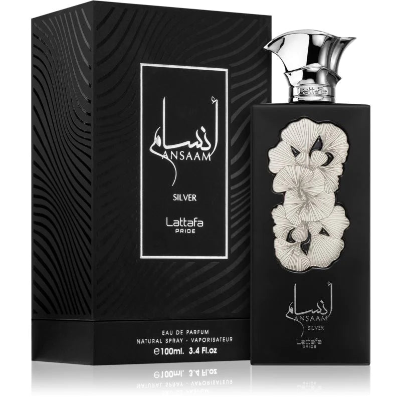 Ansaam Silver EDP (100ml) 3.4 fl. oz perfume spray by Lattafa | Abeer Fragrance