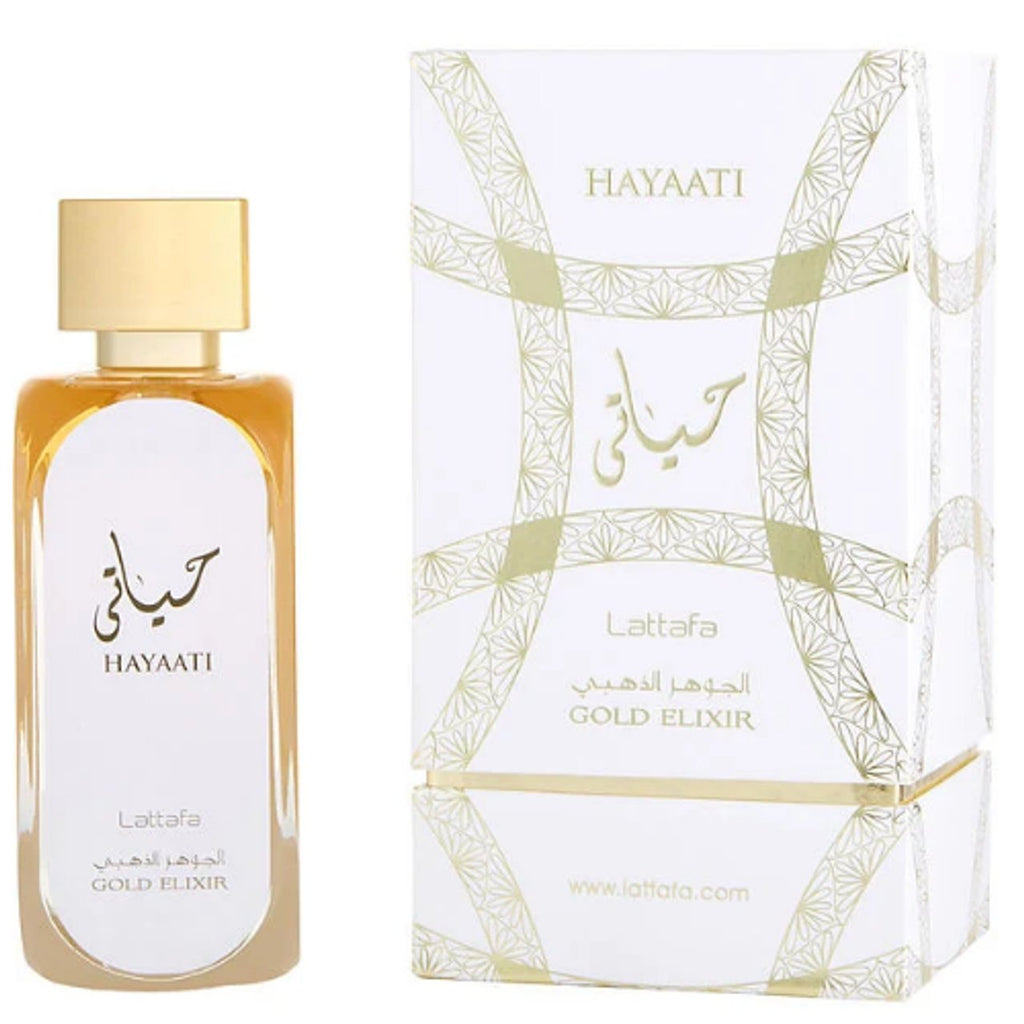 Hayaati Gold Elixir EDP (100ml) 3.4 fl oz perfume spray by Lattafa | Abeer Fragrance