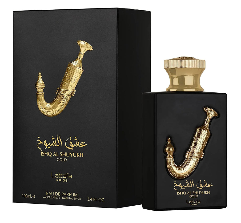 Ishq Al Shuyukh Gold EDP (100ml) 3.4 fl oz perfume spray by Lattafa | Abeer Fragrance