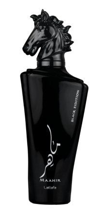 Maahir Black Edition EDP (100ml) 3.4 fl oz perfume spray by Lattafa | Abeer Fragrance